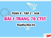 Bài 1 trang 70 Toán 8 Tập 2 Chân trời sáng tạo